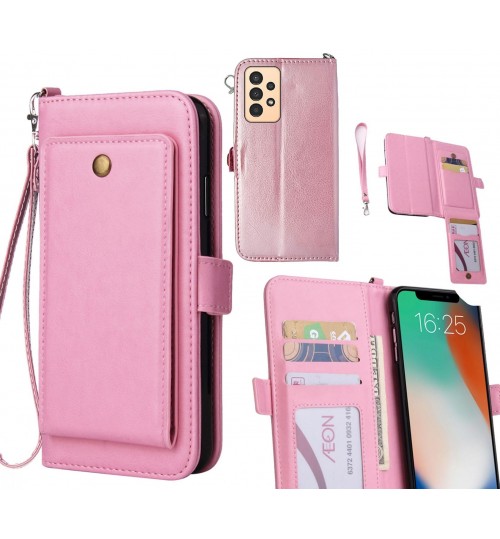 Samsung Galaxy A13 Case Retro Leather Wallet Case - Pink
