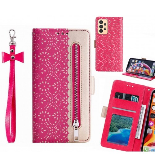 Samsung Galaxy A13 Case Multifunctional Wallet Case - Hot Pink