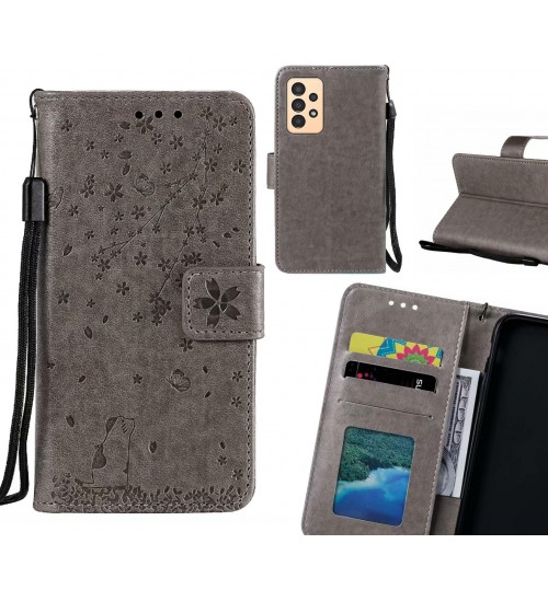 Samsung Galaxy A13 Case Embossed Wallet Leather Case - Grey
