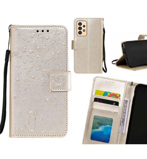 Samsung Galaxy A13 Case Embossed Wallet Leather Case - Gold