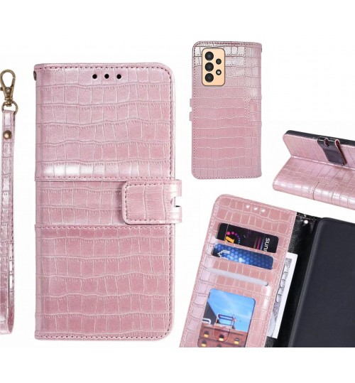 Samsung Galaxy A13 Case Croco Wallet Leather Case - Pink