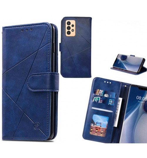 Samsung Galaxy A13 Case Fine Leather Wallet Case - Blue