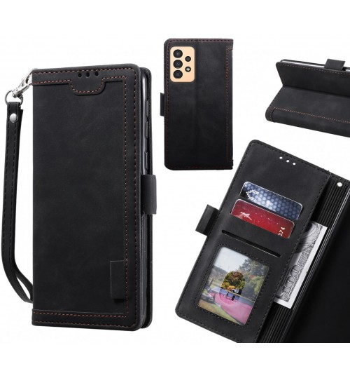 Samsung Galaxy A13 Case Wallet Denim Leather Case Cover - Black