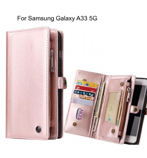 Samsung Galaxy A33 5G Case Retro leather case multi cards cash pocket