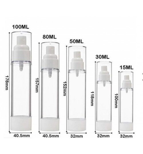Airless Vacuum Pump refill bottle cosmetics lotion , liquid 50 ml mist nozzle