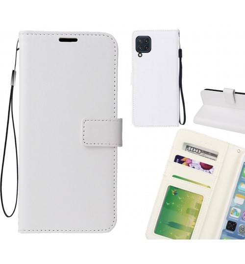 Samsung Galaxy M32 Case Fine Leather Wallet Case - White