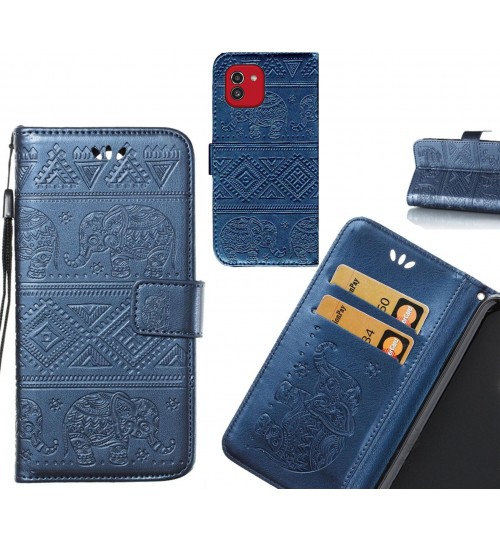 Samsung Galaxy A03 case Wallet Leather case Embossed Elephant Pattern