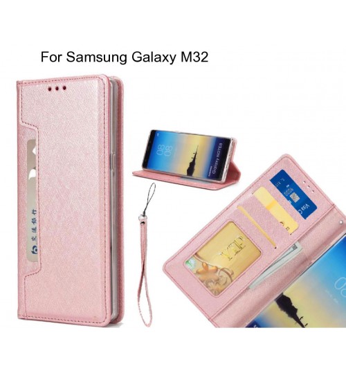 Samsung Galaxy M32 case Silk Texture Leather Wallet case