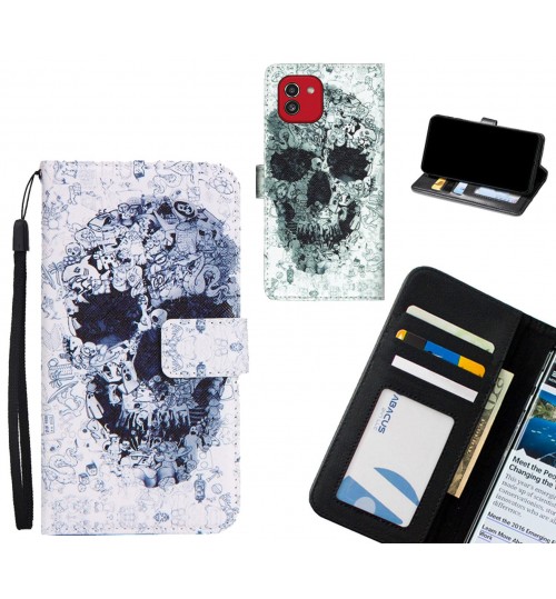 Samsung Galaxy A03 case 3 card leather wallet case printed ID