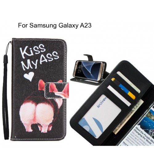 Samsung Galaxy A23 case 3 card leather wallet case printed ID