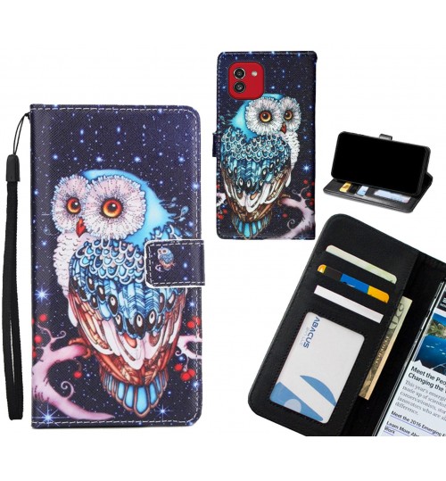 Samsung Galaxy A03 case 3 card leather wallet case printed ID