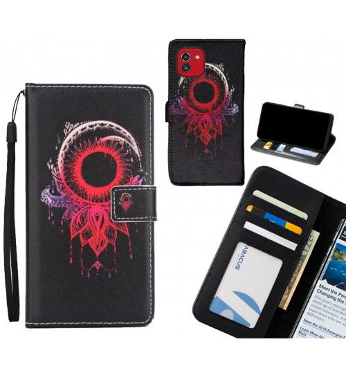 Samsung Galaxy A03 case 3 card leather wallet case printed ID