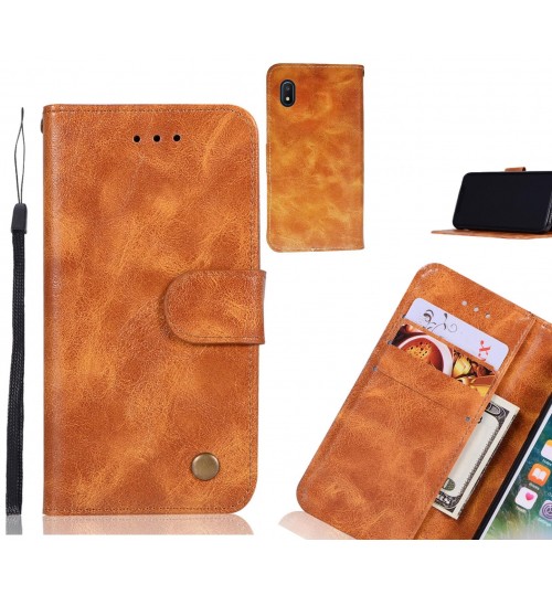Samsung Galaxy A10e Case Vintage Fine Leather Wallet Case - Brown