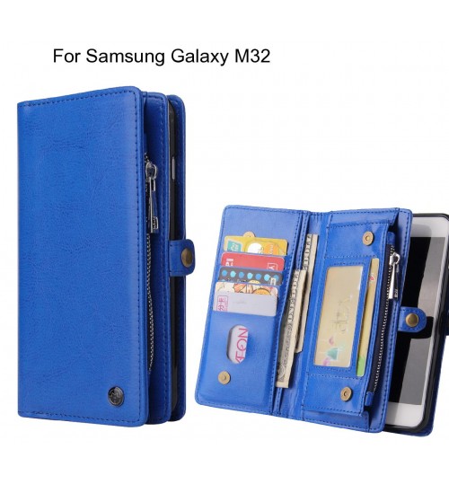 Samsung Galaxy M32 Case Retro leather case multi cards cash pocket