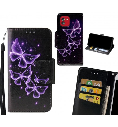 Samsung Galaxy A03 Case wallet fine leather case printed