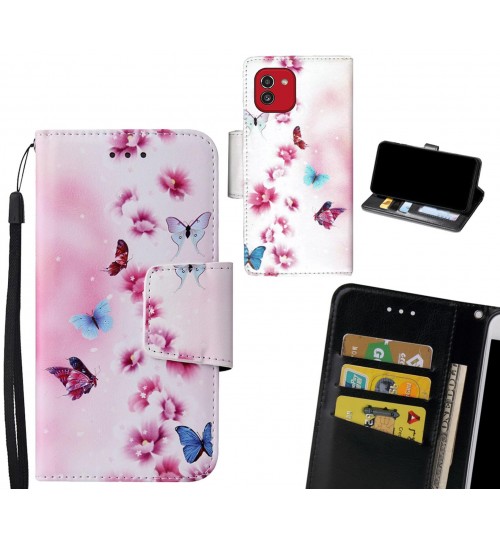 Samsung Galaxy A03 Case wallet fine leather case printed