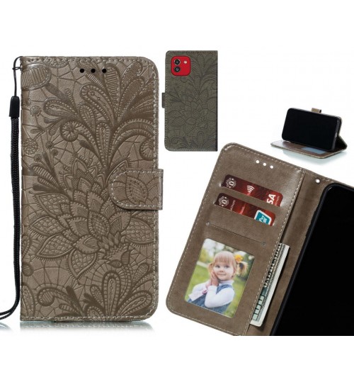 Samsung Galaxy A03 Case Embossed Wallet Slot Case - Grey