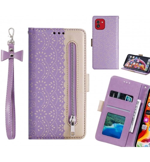 Samsung Galaxy A03 Case Multifunctional Wallet Case - Purple
