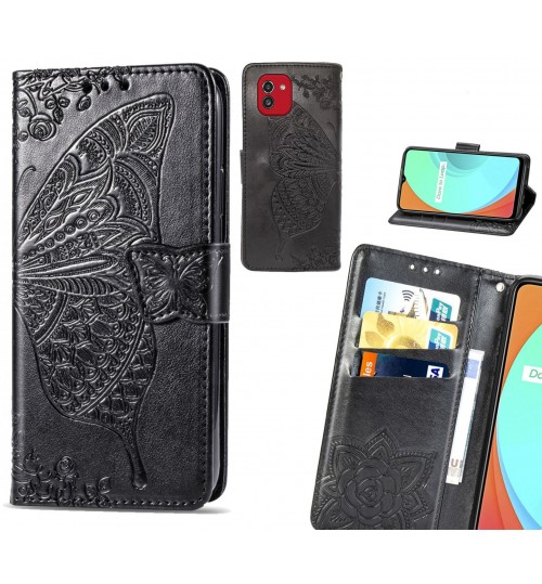 Samsung Galaxy A03 case Embossed Butterfly Wallet Leather Case