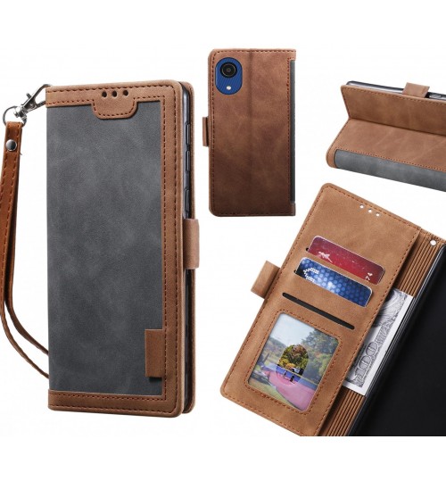 Samsung Galaxy A03 Core Case Wallet Denim Leather Case Cover - Grey
