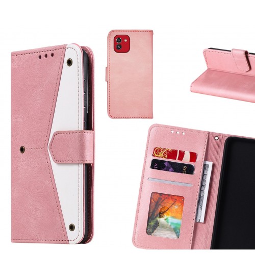 Samsung Galaxy A03 Case Wallet Denim Leather Case Cover - Pink