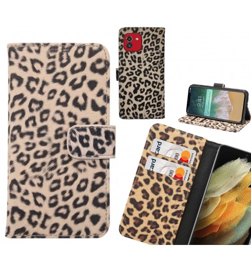 Samsung Galaxy A03 Case  Leopard Leather Flip Wallet Case