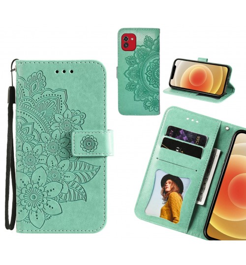 Samsung Galaxy A03 Case Embossed Floral Leather Wallet case
