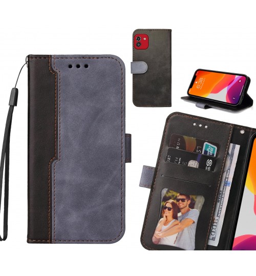 Samsung Galaxy A03 Case Wallet Denim Leather Case Cover - Grey