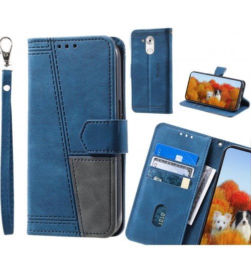 Huawei Mate 8 Case Wallet Premium Denim Leather Cover - Blue