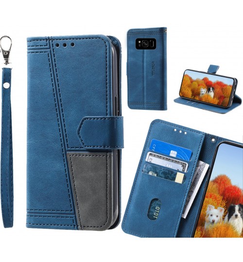 Galaxy S8 Case Wallet Premium Denim Leather Cover