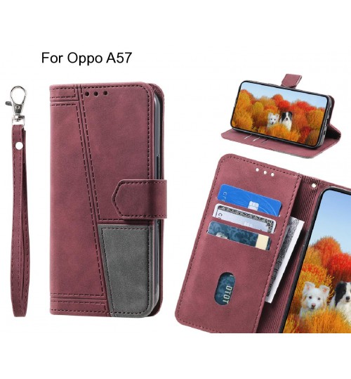 Oppo A57 Case Wallet Premium Denim Leather Cover