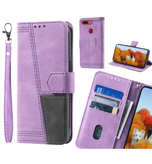 Oppo R15 Pro Case Wallet Premium Denim Leather Cover