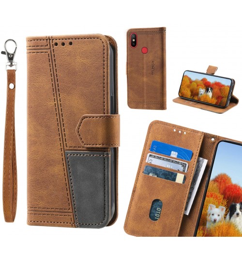 Xiaomi Mi 6x Case Wallet Premium Denim Leather Cover - Brown