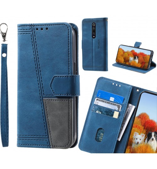 Xiaomi Mi 9t Case Wallet Premium Denim Leather Cover - Blue