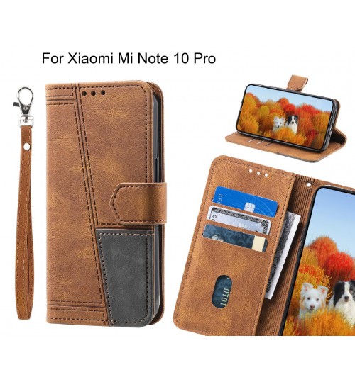Xiaomi Mi Note 10 Pro Case Wallet Premium Denim Leather Cover - Brown