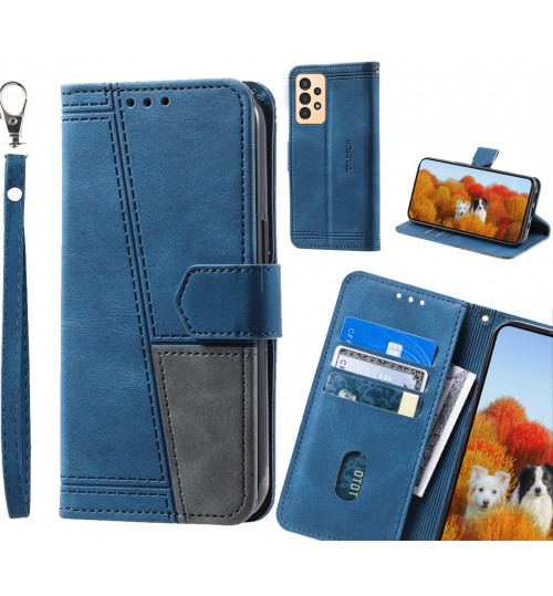 Samsung Galaxy A13 Case Wallet Premium Denim Leather Cover - Blue