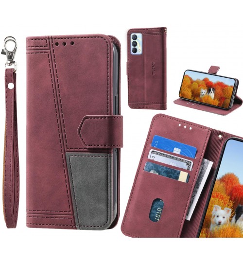 Realme Gt Master 5g Case Wallet Premium Denim Leather Cover - Red
