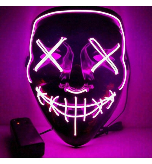 Glow LED Party Costume Mask Halloween Masks -Pink