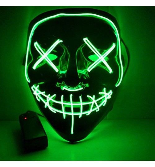 Glow LED Party Costume Mask Halloween Masks -Green