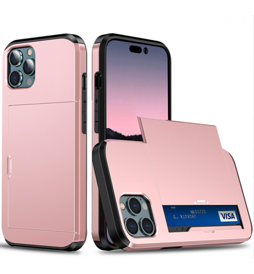 iPhone 14 Pro Max Case Shockproof Wallet Card Holder Case
