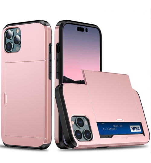 iPhone 14 Pro Case Shockproof Wallet Card Holder Case