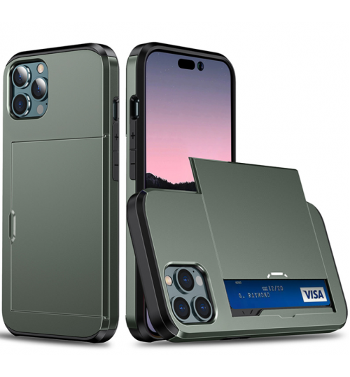 iPhone 14 Pro Case Shockproof Wallet Card Holder Case