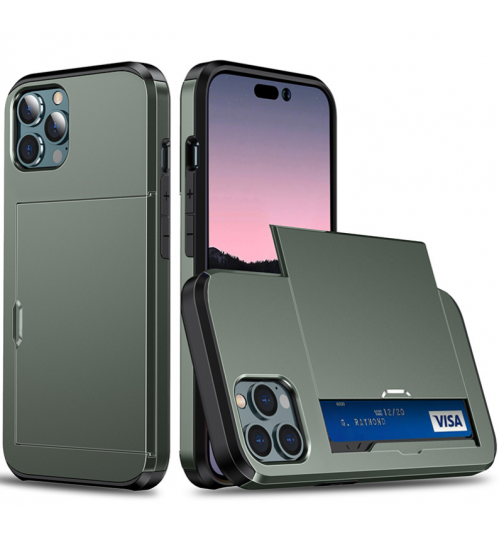 iPhone 14 Pro Max Case Shockproof Wallet Card Holder Case