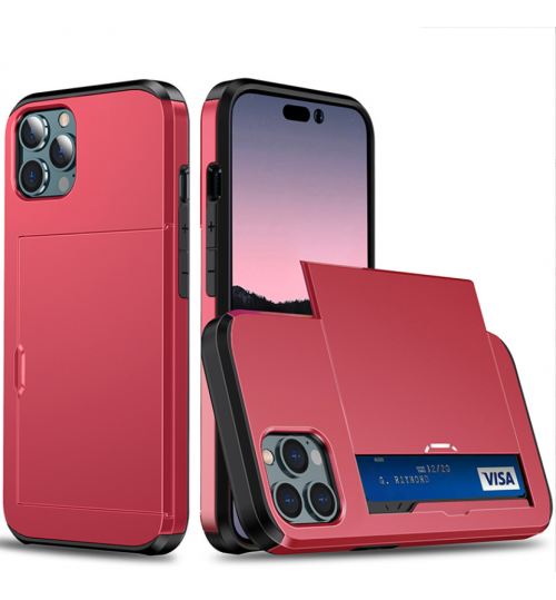 iPhone 14 Pro Case Shockproof Wallet Card Holder Case