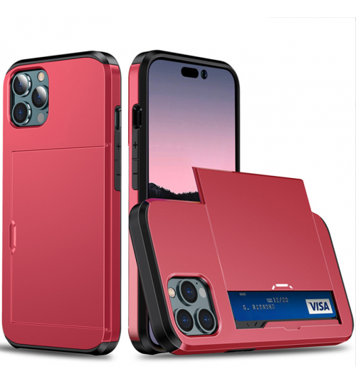 iPhone 14 Pro Max Case Shockproof Wallet Card Holder Case