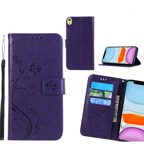 Sony Xperia Xa Case Embossed Butterfly Wallet Leather Cover - Purple