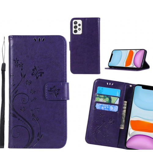 Samsung Galaxy A72 Case Embossed Butterfly Wallet Leather Cover