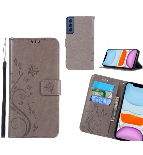 Samsung S21 FE 5G Case Embossed Butterfly Wallet Leather Cover