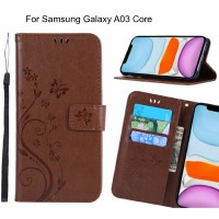 Samsung Galaxy A03 Core Case Embossed Butterfly Wallet Leather Cover