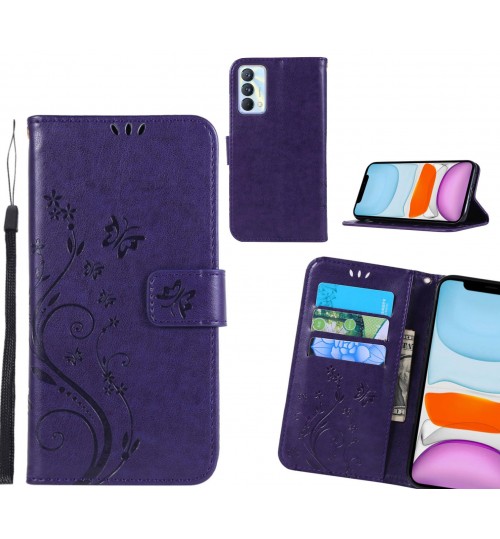 Realme Gt Master 5g Case Embossed Butterfly Wallet Leather Cover - Purple